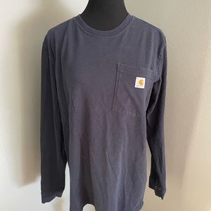 Carhartt Women's navy long-sleeve shirt